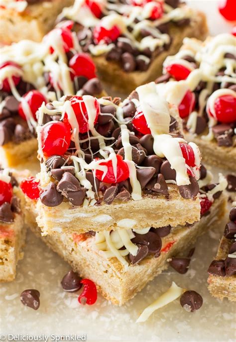 Cherry Chocolate Chip Bars Deliciously Sprinkled