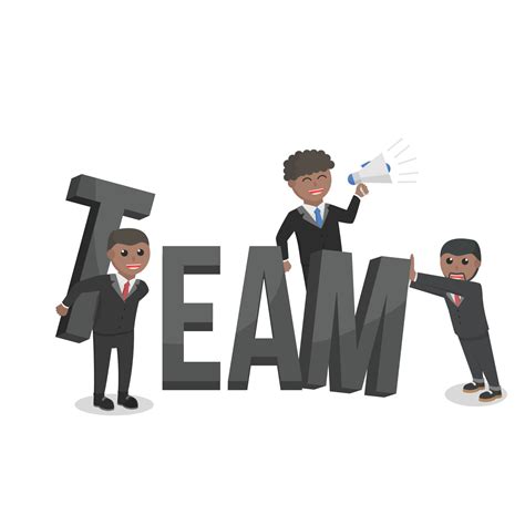 Businessman African Team Work Together With Text 13447812 Vector Art At