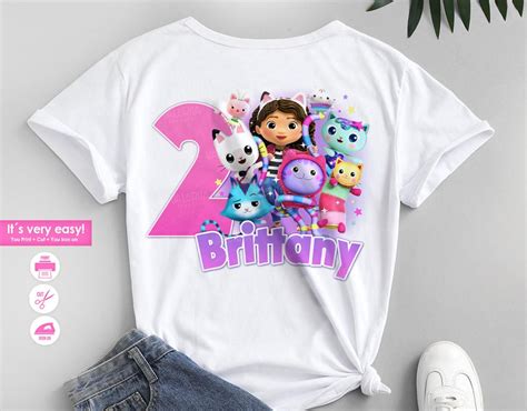 Gabby Dollhouse Birthday Shirt Customized Gabby Dollhouse Png