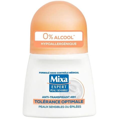 LOT DE 2 MIXA Déodorant bille anti transpirant 48h tolérance