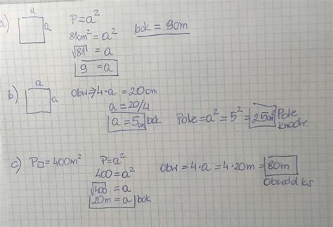 A Jak D Ugo Ma Bok Kwadratu O Polu Cm Kwadratowych B Jakie Pole
