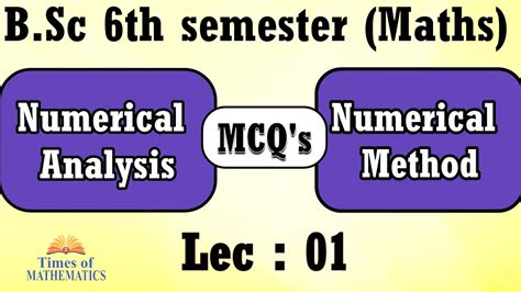 NUMERICAL METHOD NUMERICAL ANALYSIS MCQ S 01 B Sc 6th Sem YouTube