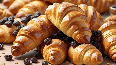 Premium Photo | French croissant pastry desssert bakery