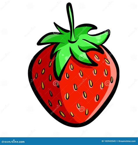 Hand Drawn Strawberry Illustration Clipart Stock Illustration