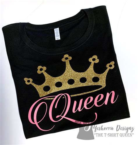 Queen Shirt Birthday Shirts For Women Queenin Shirt Gold Glitter