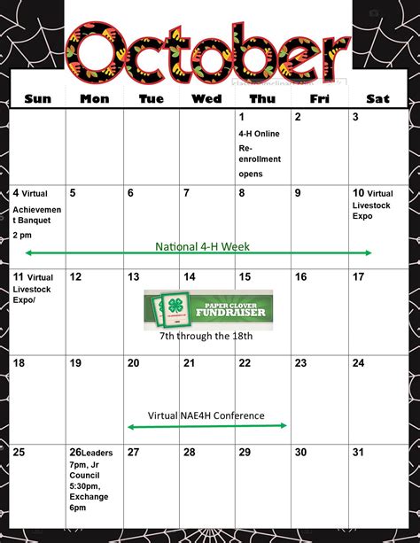 September/October Calendars | New Castle County 4-H Newsletter