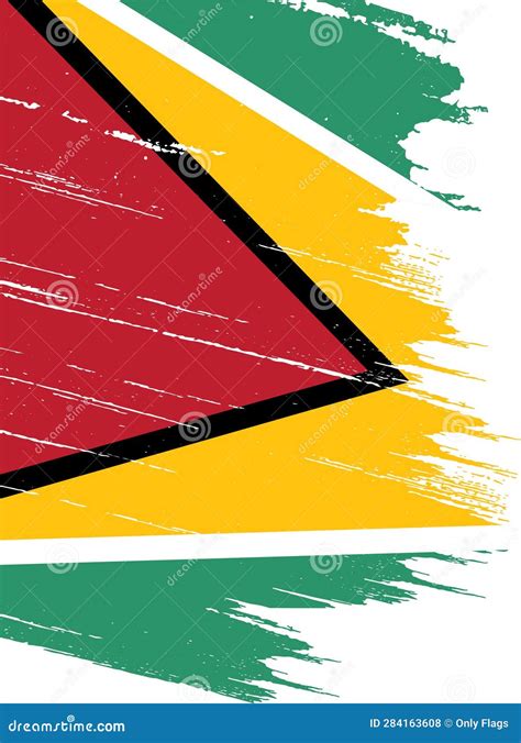 Bandera Guyana Con Pintura De Pincel Texturada Aislada En Png O Fondo