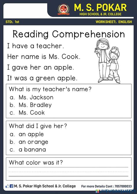 Reading Comprehension Online Exercise For St To Rd Live Worksheets