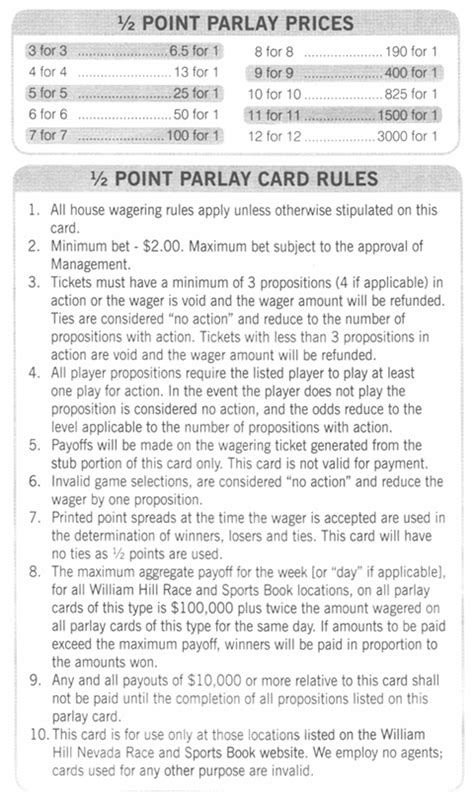 Parlay Card Betting How To Play Parlay Cards