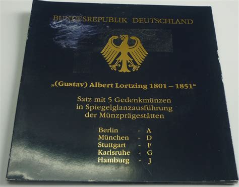 Deutschland BRD Germany 5 x 10 DM 2001 A J Gedenkmünzen Set