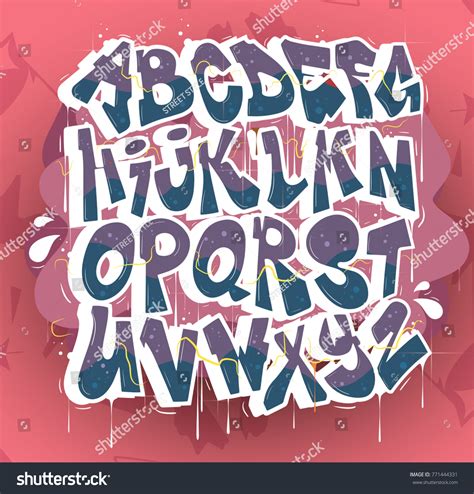 Hip Hop Graffiti Font Vector Stock Vector (Royalty Free) 771444331 ...