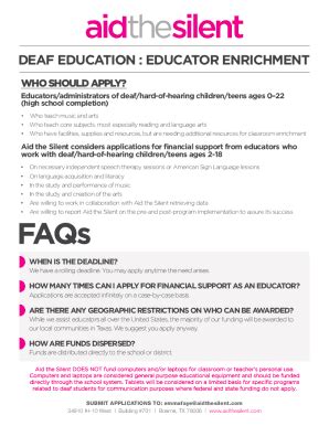 Fillable Online Deaf Education State Special Schools Ca Dept Of