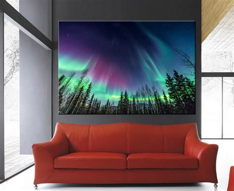 Northern Lights Canvas Northern Lights Wall Art Aurora - Etsy