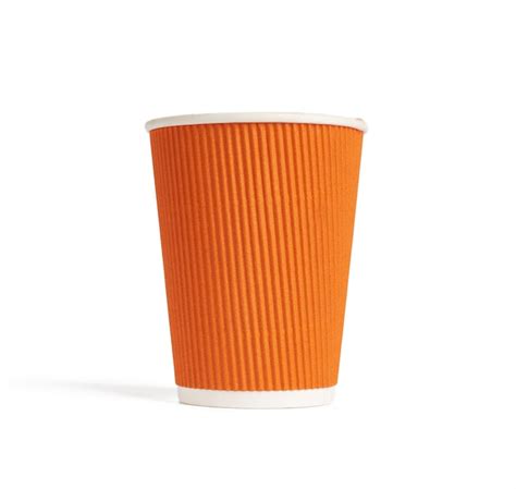 Premium Photo Paper Orange Cup For Hot Takeaway Drinks Isolated