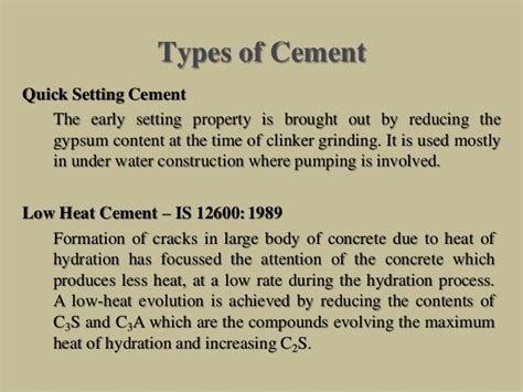 Properties of Cement