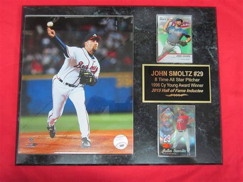 Atlanta Braves John Smoltz 2 Card Collector Plaque W 8x10 Color Photo