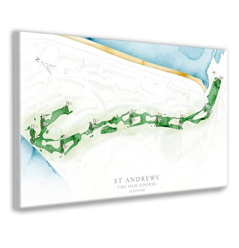 St Andrews Golf Course Map, Scotland Golf Club Layout Print or Canvas ...