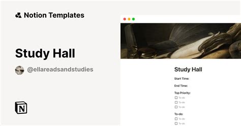 Study Hall Template | Notion Marketplace