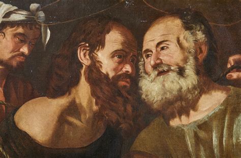 ARTISTA CARAVAGGESCO DEL XVII SECOLO Cattura Di San Pietro E San