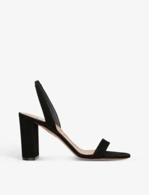 AQUAZZURA So Nude Block Heel Suede Sandals Selfridges