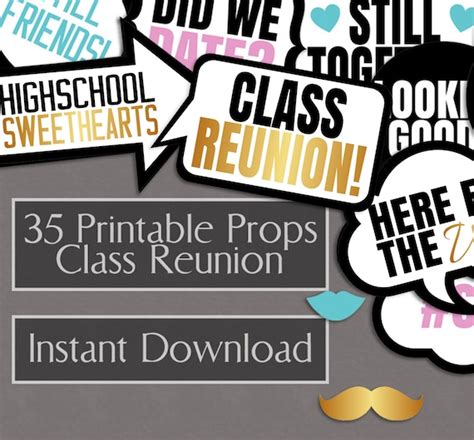 Class Reunion Photo Booth Props School Reunion Party Photo - Etsy