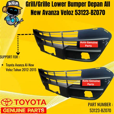 Jual Grillgrille Lower Bumper Depan All New Avanza Veloz 53123 Bz070