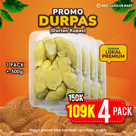 Jual Durian Kupas Medan Lokal Premium 500gr Duren Bandung Shopee