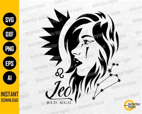 Leo Girl SVG Zodiac Sign T Shirt Sign Decor Decal Decoration Etsy