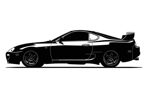 1993 Toyota Supra Twin Turbo Car Silhouette 47181773 Vector Art At Vecteezy