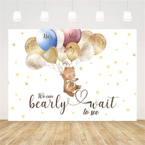 Buy ABLIN 8x6ft Bear Gender Reveal Backdrop We Can Bearly Wait Banner