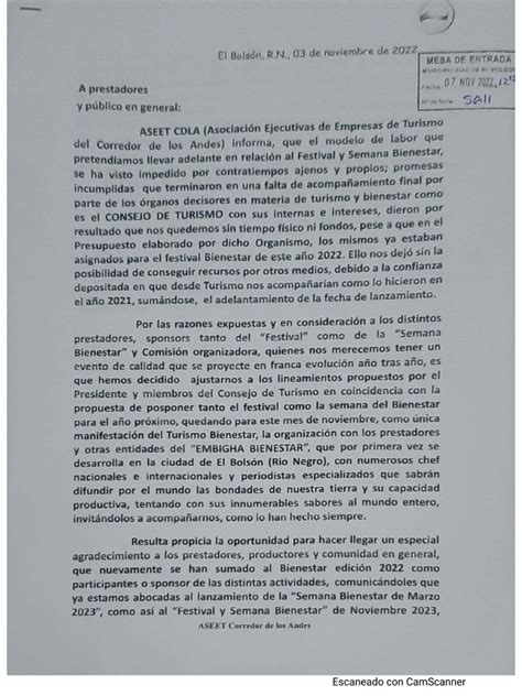 Comunicado De Prensa De Aseet Corredor De Los Andes 07 11 2022 Pdf