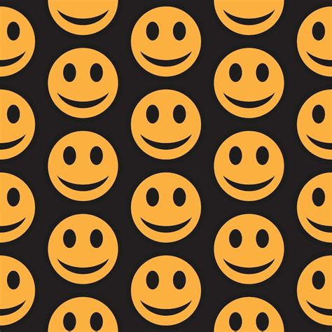 Premium Vector Smiling Emoticons Seamless Pattern