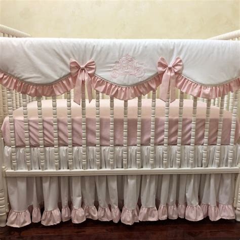 Pale Pink Baby Girl Crib Bedding Set Crib Rail Cover Ruffled - Etsy