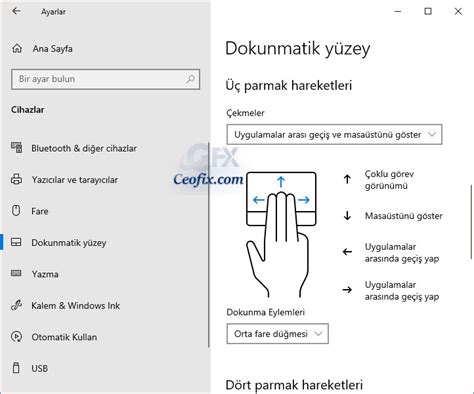 Dokunmatik Y Zeyde Touchpad De Fare Orta Tu Unu Aktif Et