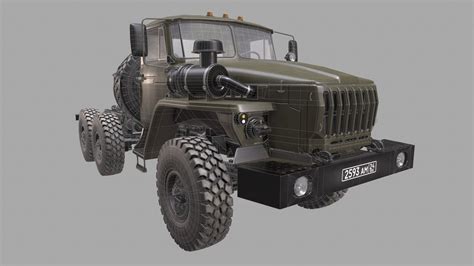 Russian Military Truck Ural D Model Blend Free D