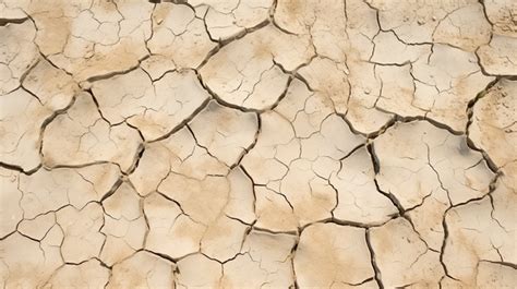 Cracked Soil Surface And Drought Stricken Trees Symbolizing The Effects