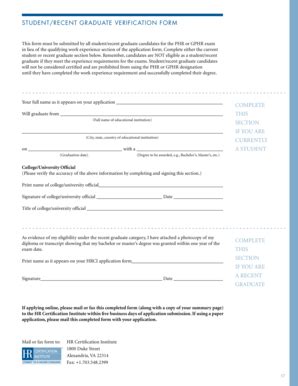 Fillable Online Lists D Umn STUDEnT RECEnT GRADUATE VERiFiCATiOn FORM