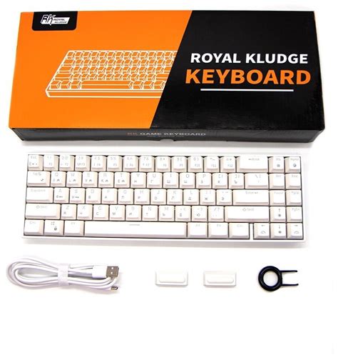 Игровая Механическая Беспроводная Клавиатура Royal Kludge Rk71, Белая ...