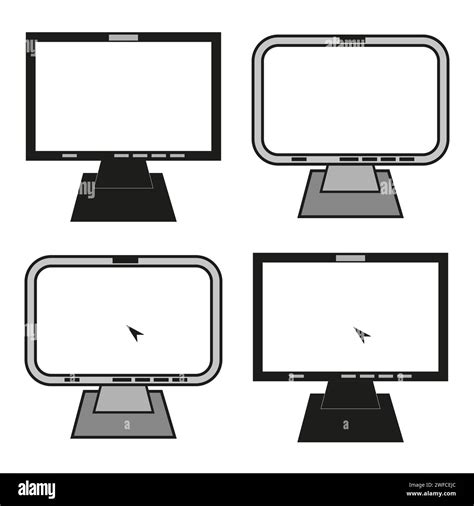 Monitor Icons Flat Pc Symbol Vector Illustration Stock Image Eps