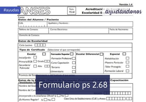 ᐈ Formulario 2 68 Anses Ayudándonos