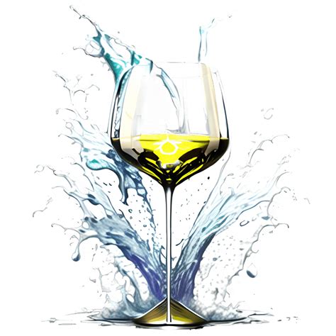 White Wine Glass Splash · Creative Fabrica