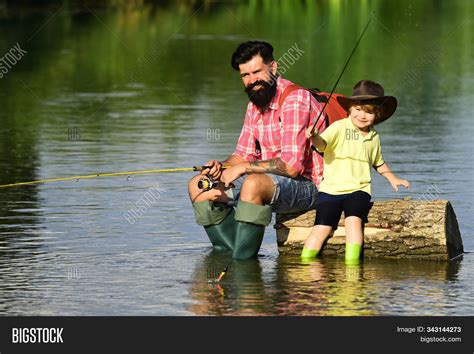 Father Son Fishing Image Photo Free Trial Bigstock