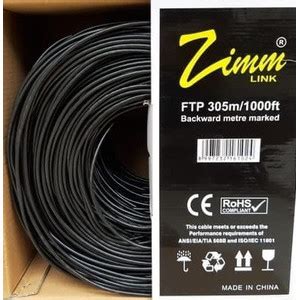 Jual KABEL LAN OUTDOOR ZIMM LINK FTP STP CAT 5e SINGLE JAKET METERAN