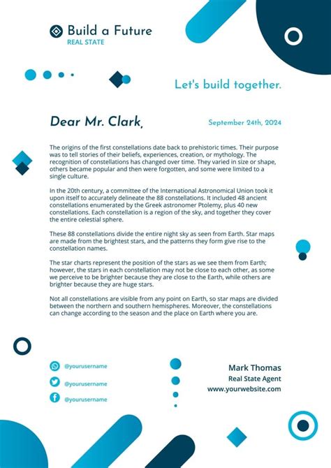 Customize This Geometric Build A Future Real Estate Letterhead Design