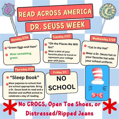 Read Across America Dr Seuss Week Sacred Heart Elementary School