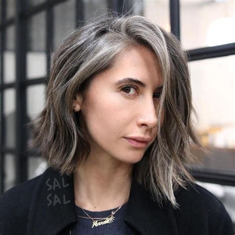 60 Ideas Of Gray And Silver Highlights On Brown Hair Gray Hair