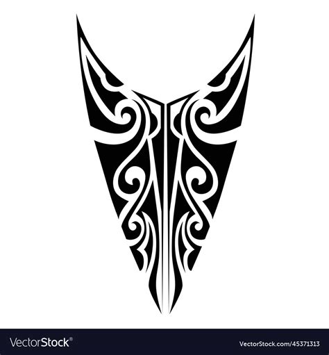 Maori tribal style tattoo pattern fit for a leg Vector Image