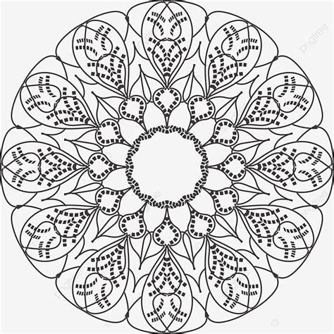 Circular Pattern In The Form Of A Mandala For Henna Man Drawing