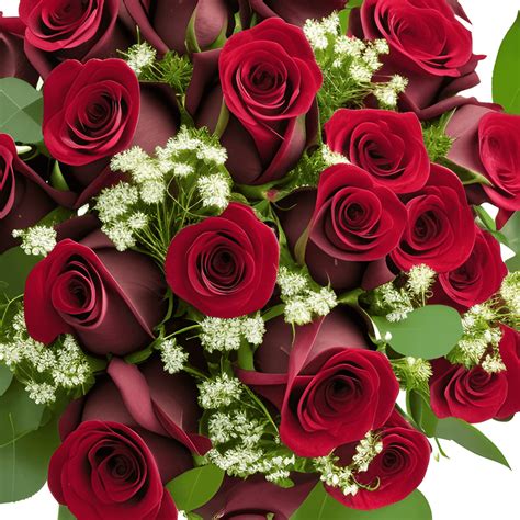 Beautiful Bouquet of Deep Red Roses · Creative Fabrica