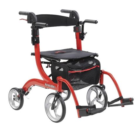 Nitro Duet Rollator Walker Transport Chair Combo by Drive Medical ...